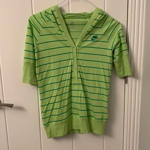 Striped NIKE half button hoodie